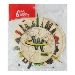 6 White Tortilla Global Wrapps (19CM) 12 per box