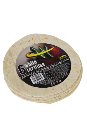 6 White Tortilla Global Wrapps (19CM) 12 per box